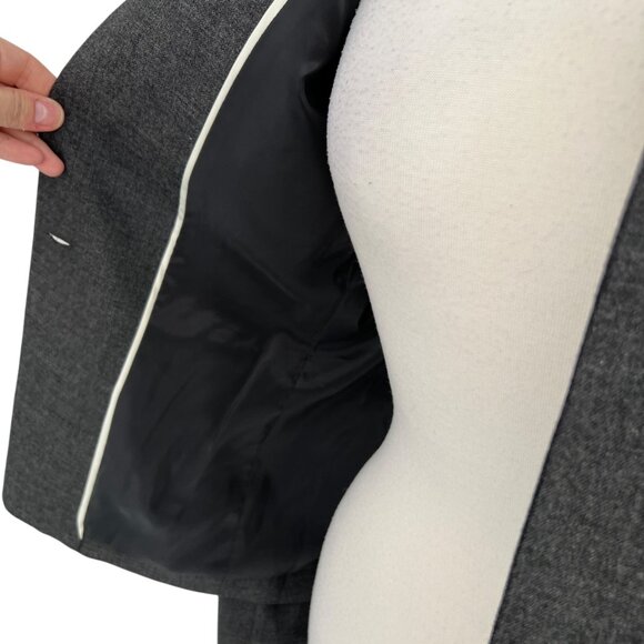 J.Crew Wool Blend Blazer Jacket Gray Single Button Size 6 - Picture 11 of 16